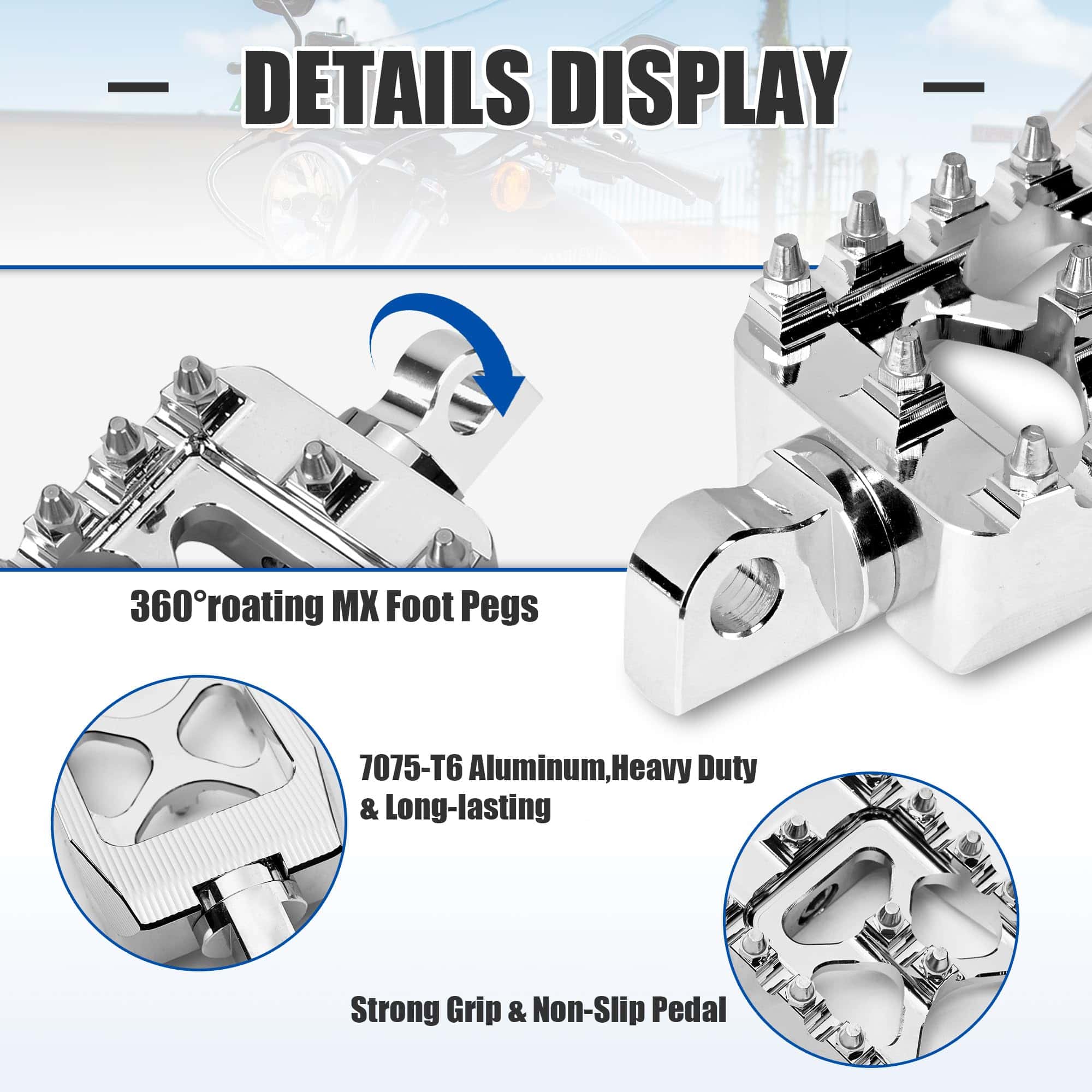 KAMIYONG Pasos de pie para motocicleta CNC Offroad Pedal de - Imagen 4