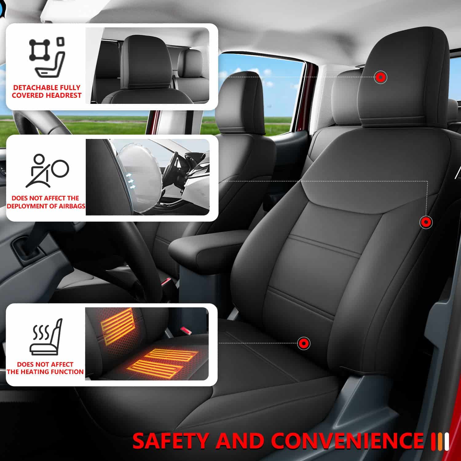 Funda de asiento PTYYDS compatible con 2022-2025 Ford - Imagen 3