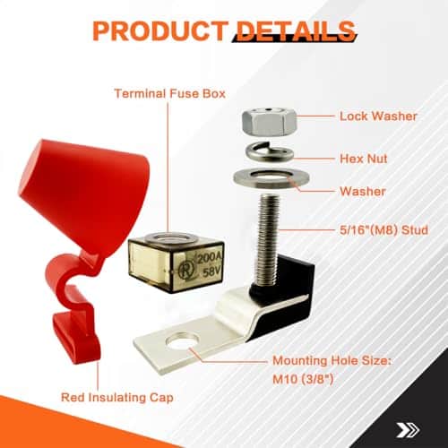 Bloque de fusibles MRBF, Fusible Terminal 250AMP, IP66 - Imagen 4
