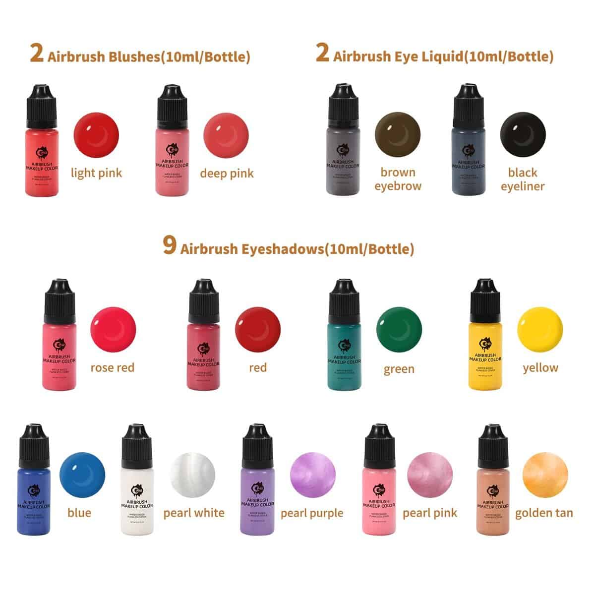 Kit de Maquillaje con Aerógrafo OPHIR 13x, Rubor con - Imagen 4