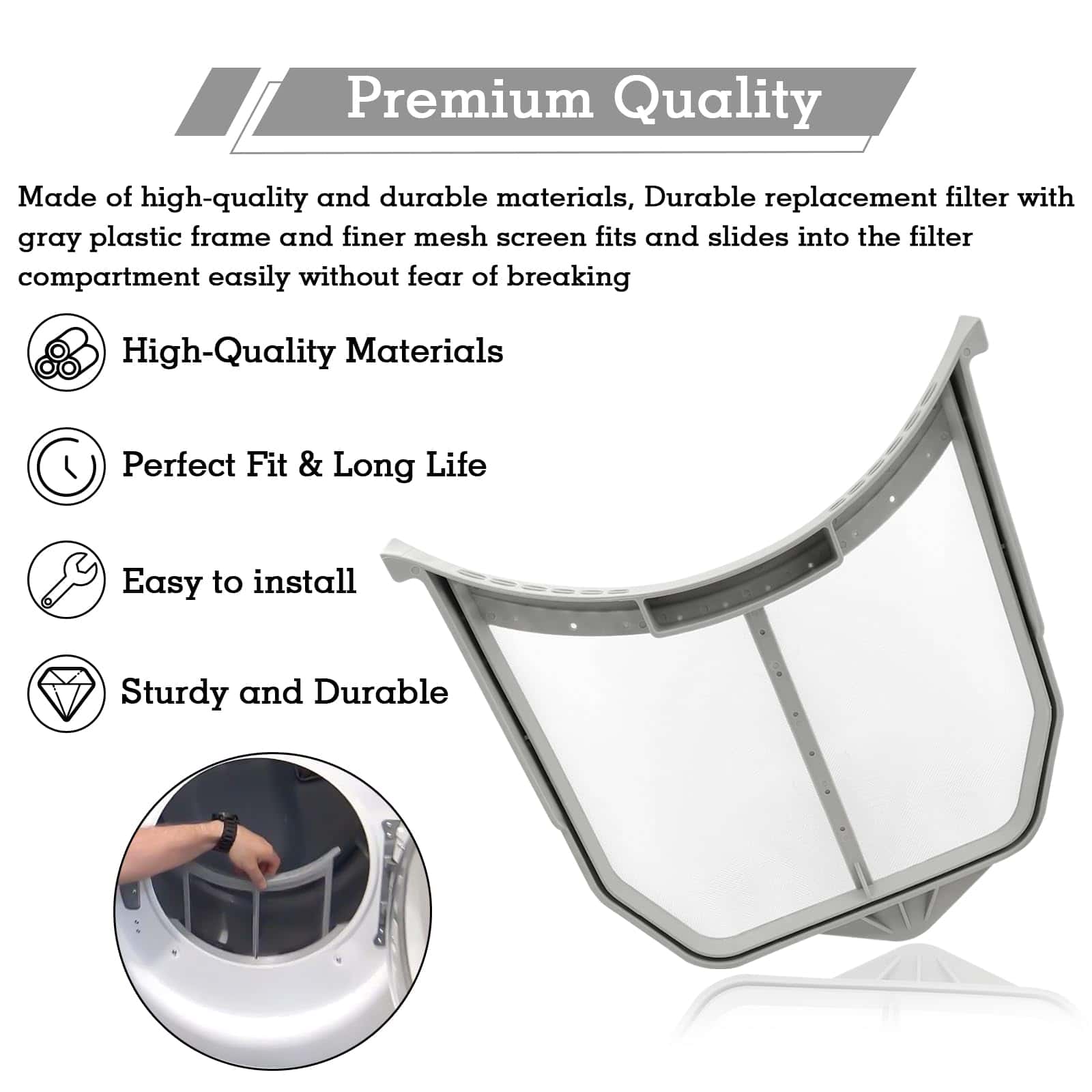 Filtro de pelusas para secadora W10516085, compatible con - Imagen 5