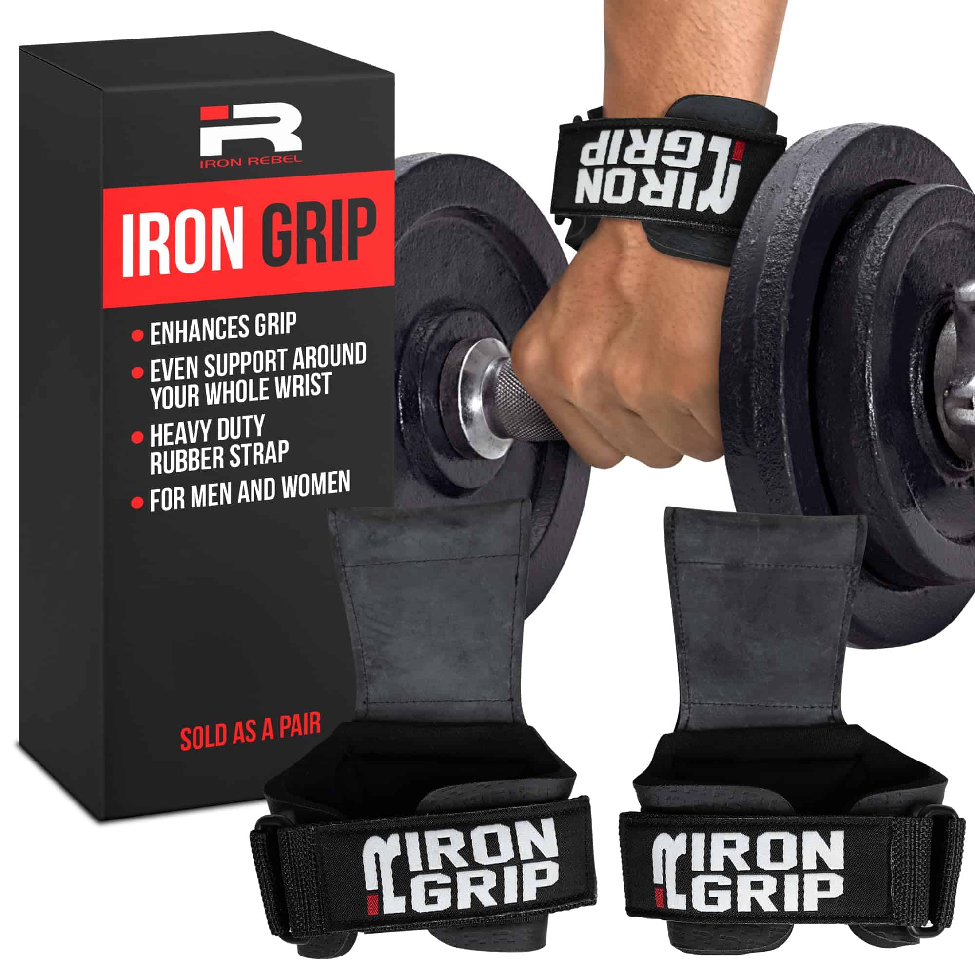 Iron Rebel Iron Grip Wrist Wraps, Protector de Muñeca
