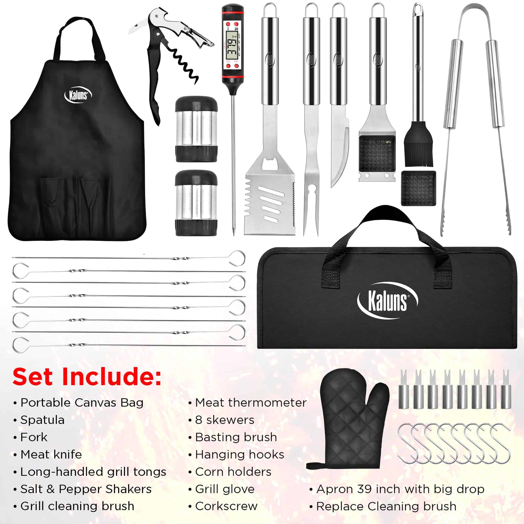 Set de Accesorios para Parrilla Kaluns, -Acero inoxidable - Imagen 10