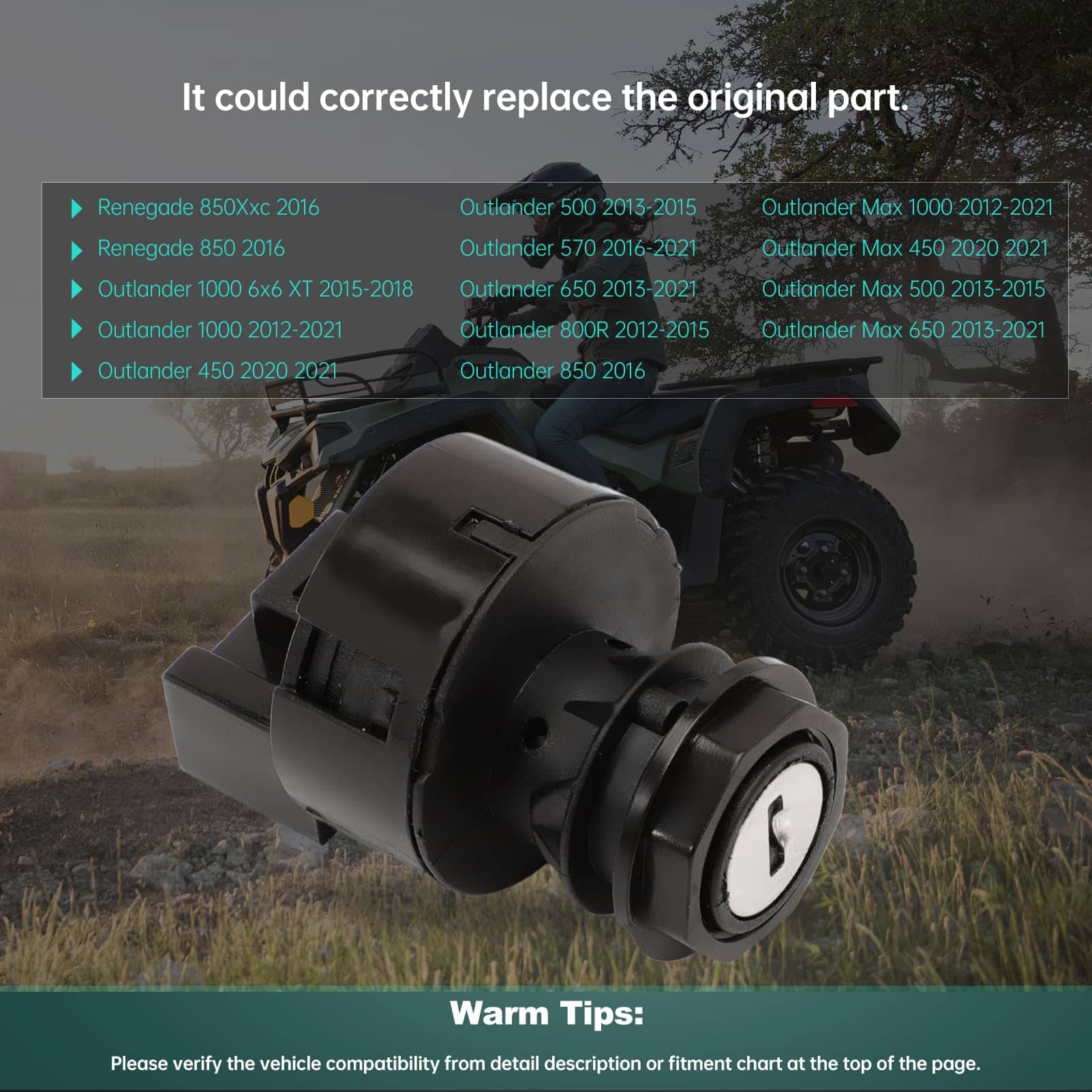 Kaloeou Interruptor de encendido para Can-Am Renegade Max - Imagen 3