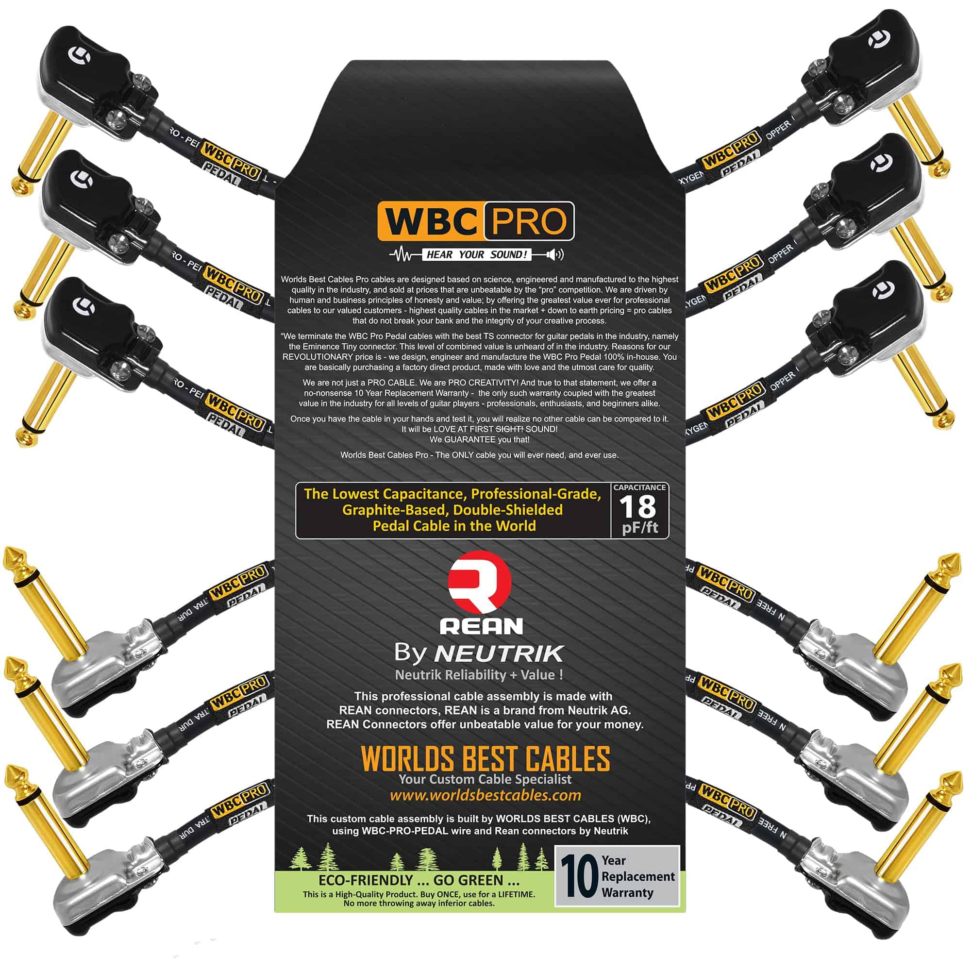 6 Unidades - 4 Pulgadas - WBC-PRO-Pedal � 22 AWG - Baja