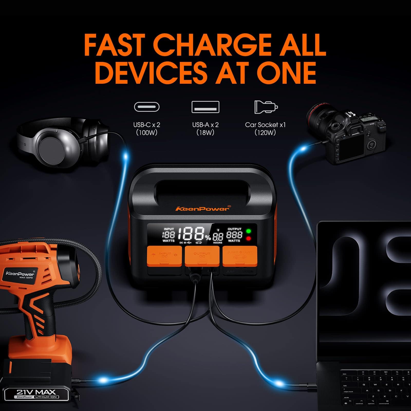 Arrancador de Salto KeenPower 8000A LiFeMnPO4 para Todos - Imagen 8