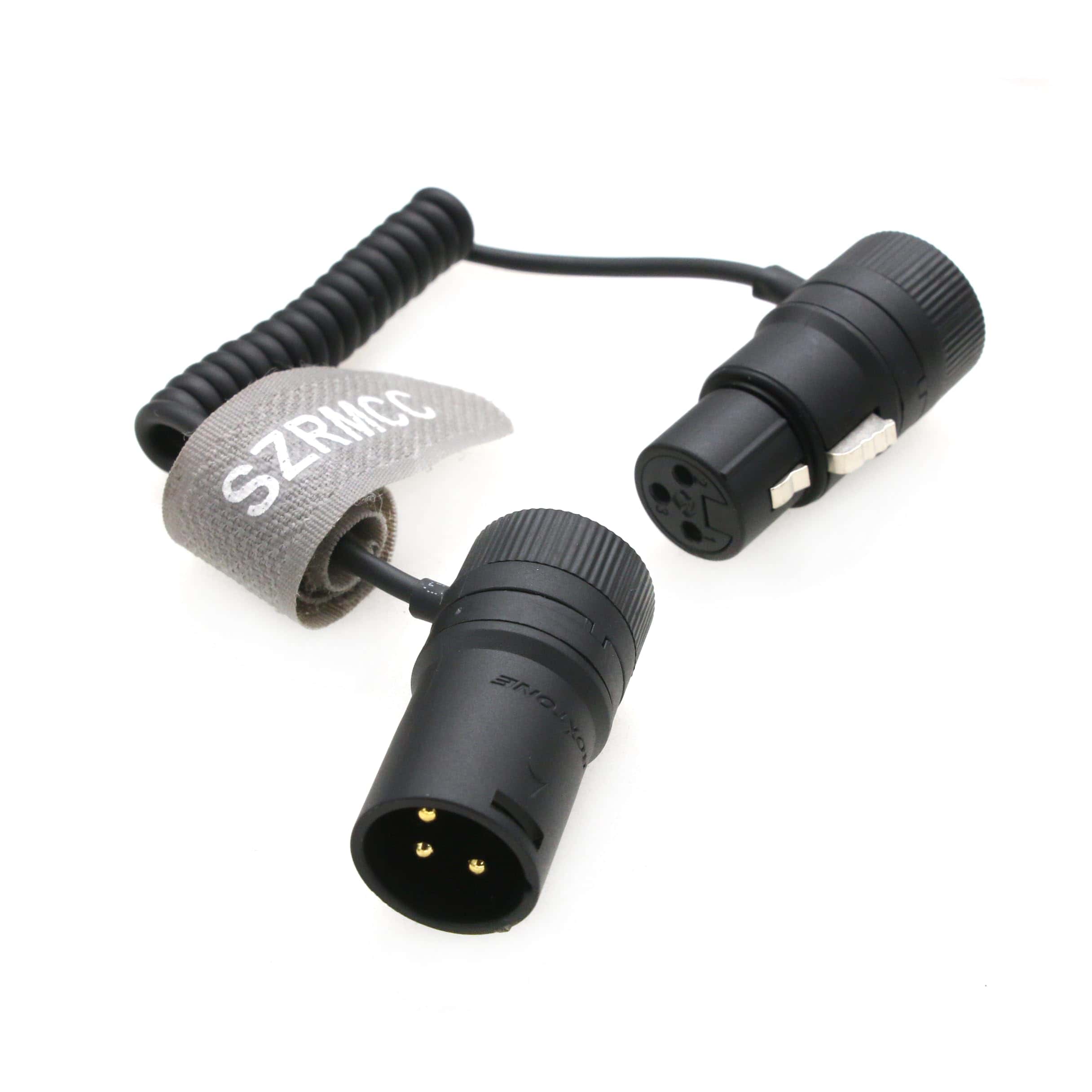 Cable en ángulo recto macho a hembra XLR de 3 pines de