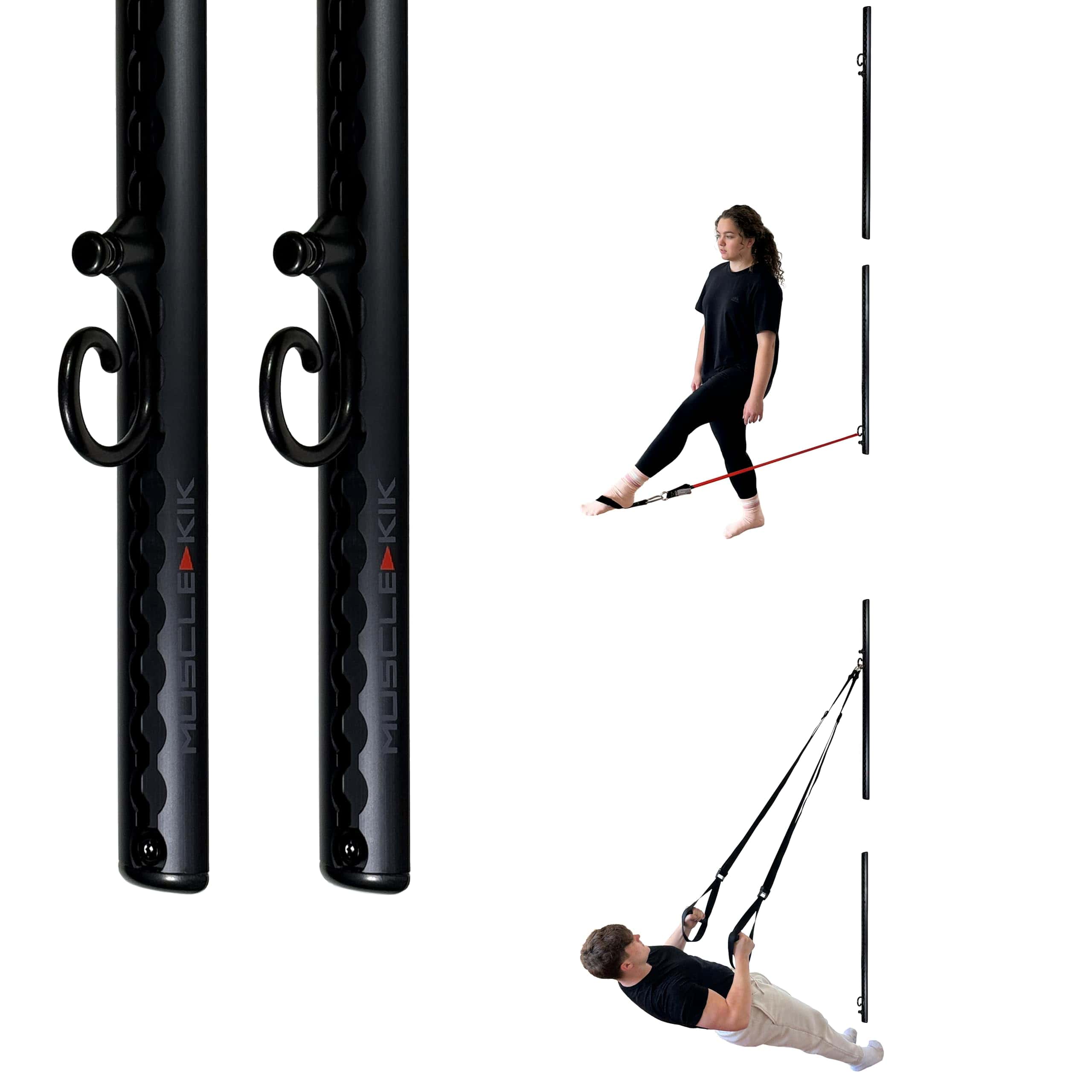 Sistema de Anclaje de Fitness de Pared -Negro