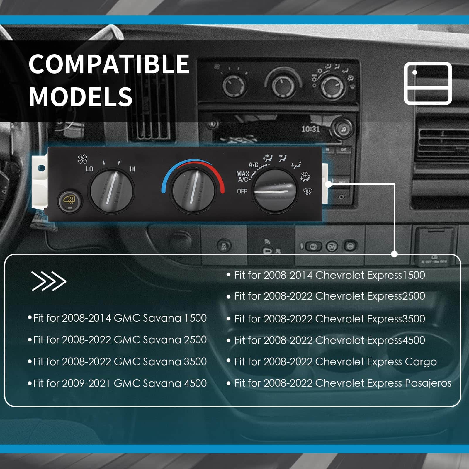 Panel de control del aire acondicionado y calefacción de - Imagen 3