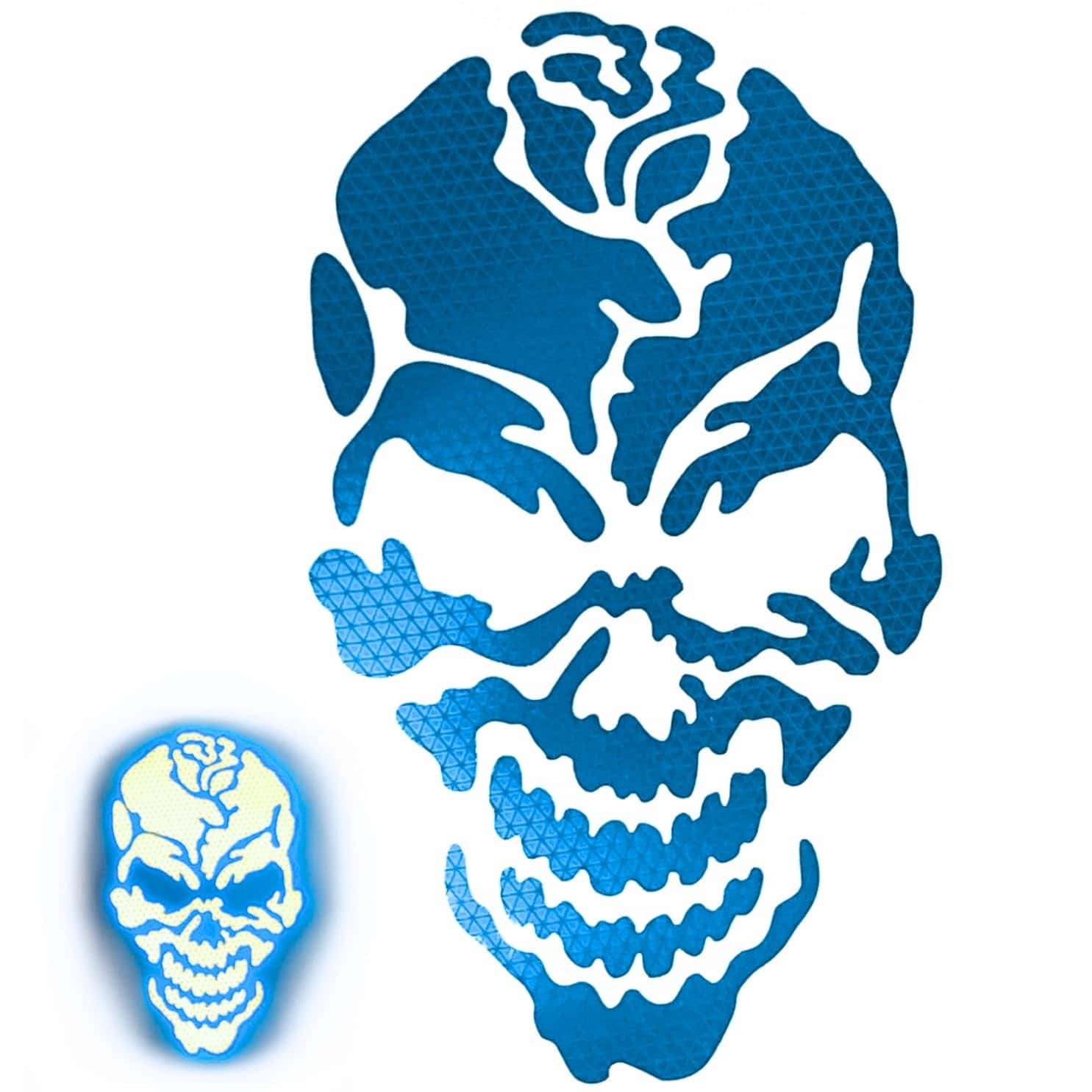 Calcomanía Reflectante de Calavera y Rosa de Alta