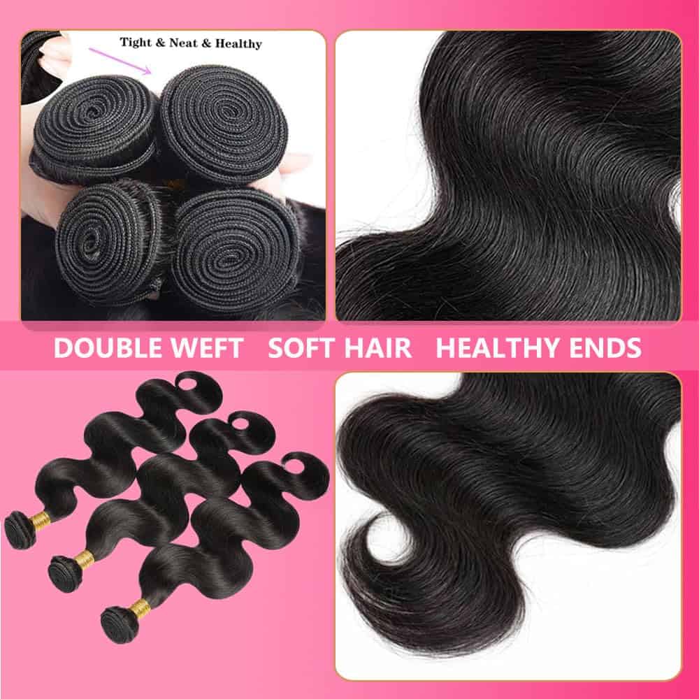 Aptatuse Body Wave Bundles Cabello Humano 26 Pulgadas 14A - Imagen 6