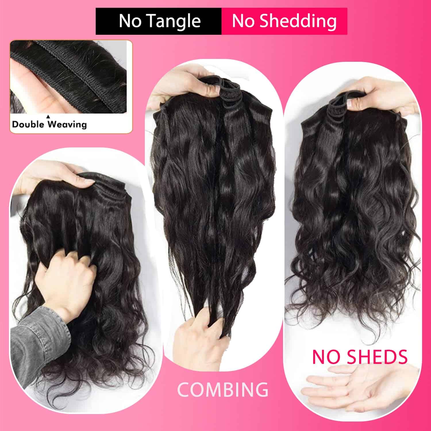 Aptatuse Body Wave Bundles Cabello Humano 26 Pulgadas 14A - Imagen 5