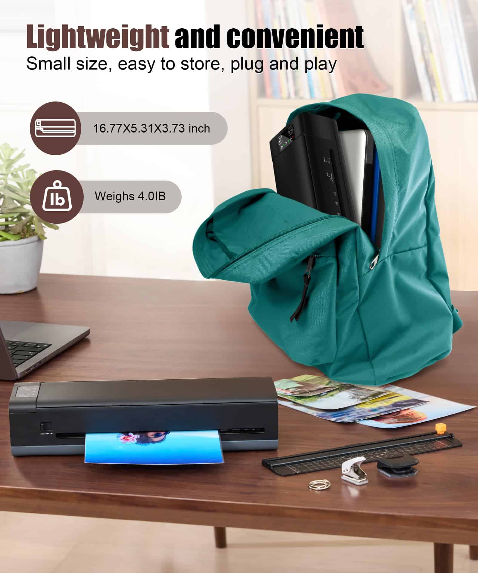 Máquina Laminadora A3, 13 Pulgadas 9 en 1 con Hojas de - Imagen 9