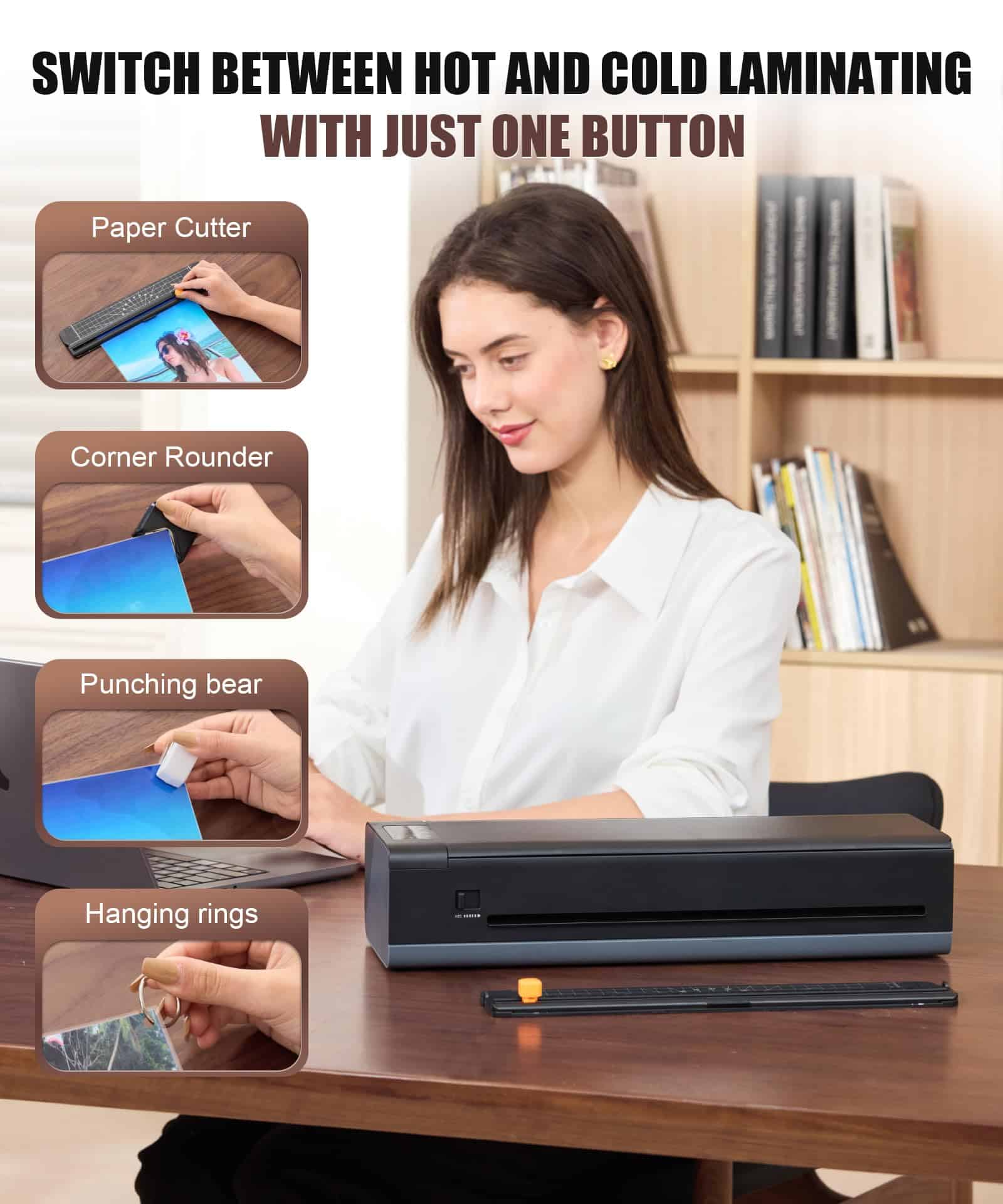 Máquina Laminadora A3, 13 Pulgadas 9 en 1 con Hojas de - Imagen 6