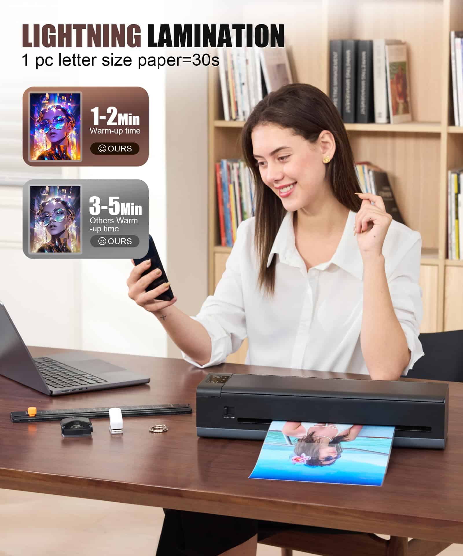 Máquina Laminadora A3, 13 Pulgadas 9 en 1 con Hojas de - Imagen 3