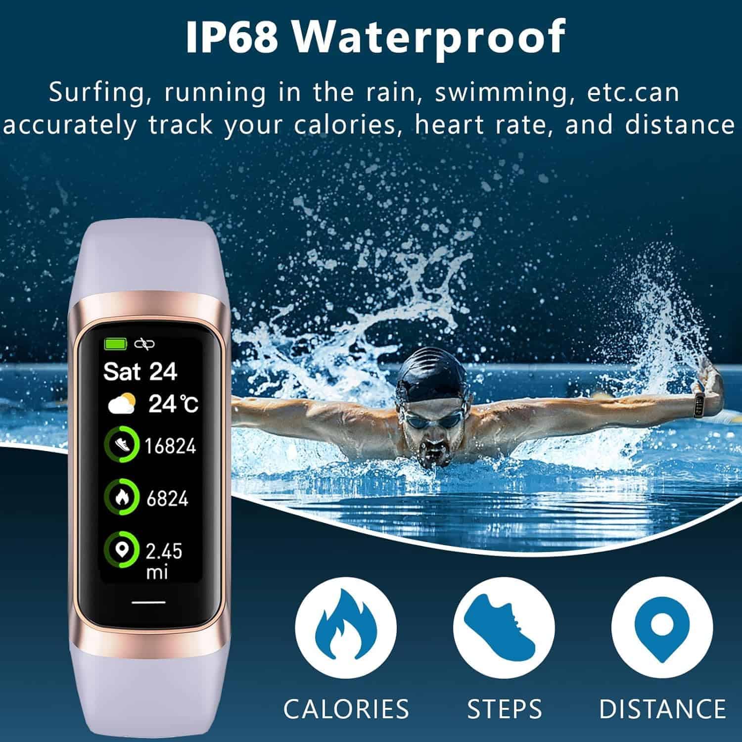 Rastreador de actividad ZKSSGY con monitor de frecuencia - Imagen 5