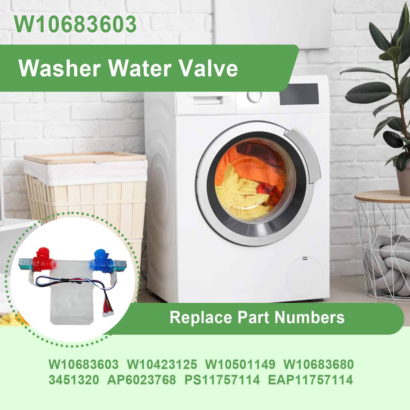 Válvula de entrada de agua W10683603 de repuesto para - Imagen 3