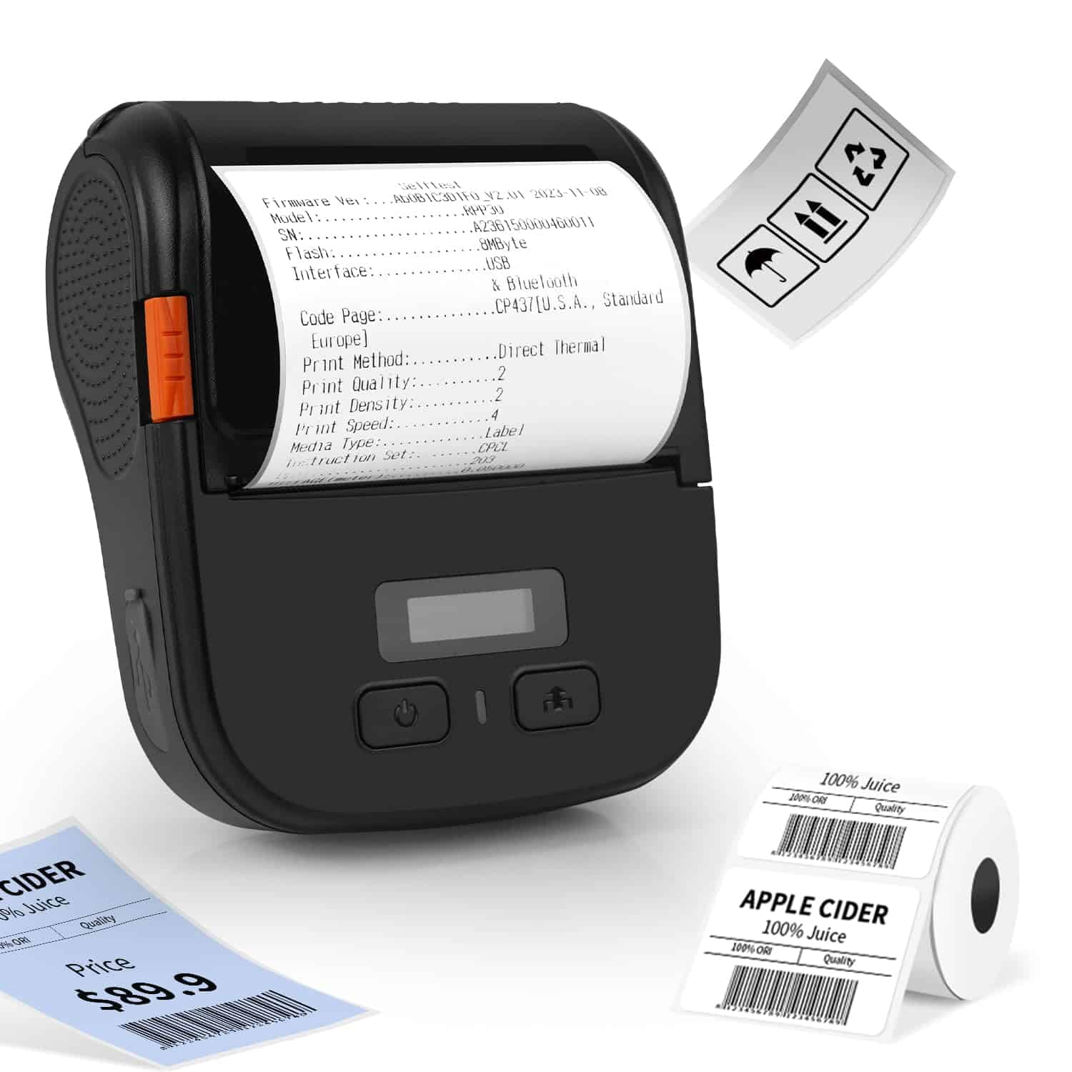 Máquina etiquetadora Bluetooth Rongta con cinta, impresora