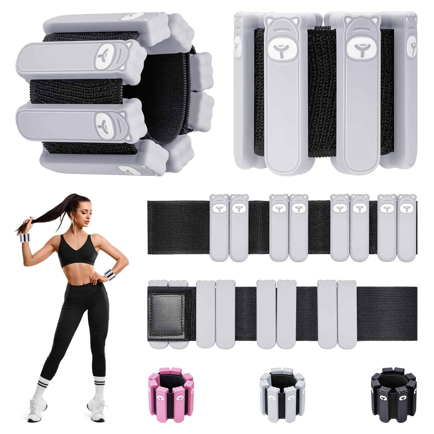 Conjunto de Pesas de Muñeca y Tobillo LMTrystFit, -Gris