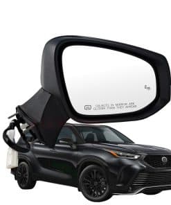 Espejo lateral derecho negro de repuesto para Toyota