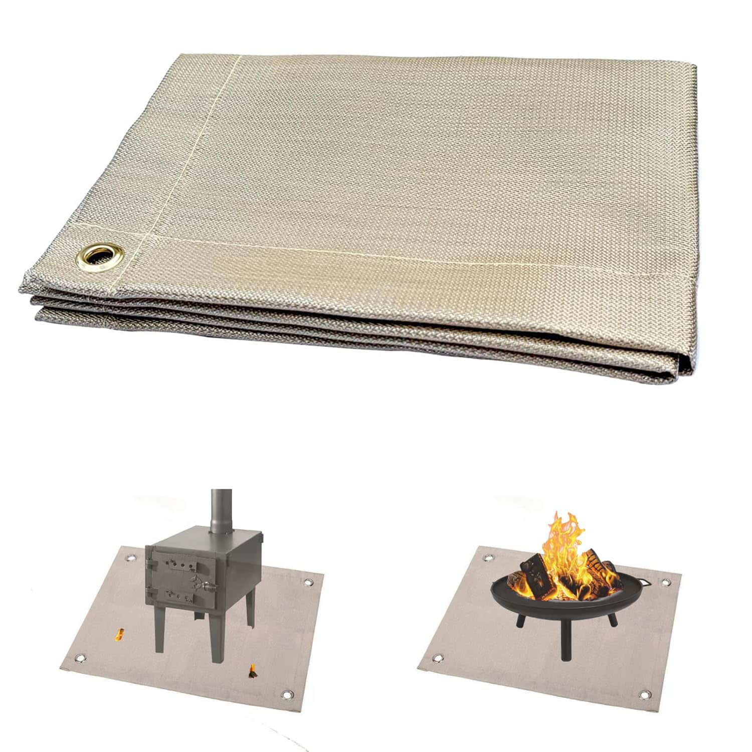 AWISEFULL Tapete para Fogata 24" x 32" Espesor Aumentado a