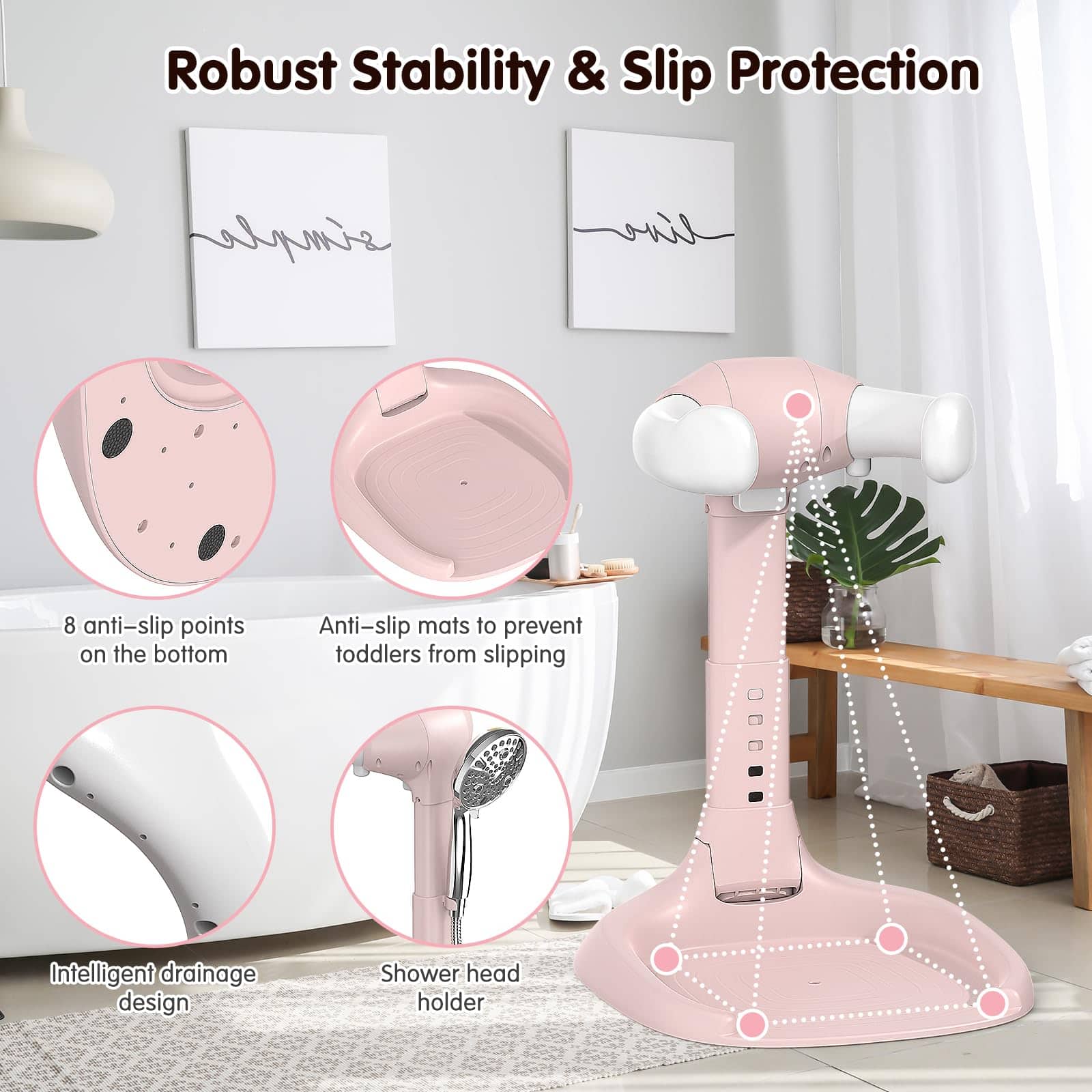 Soporte de Baño Plegable para Bebés, Soporte de Baño - Imagen 6