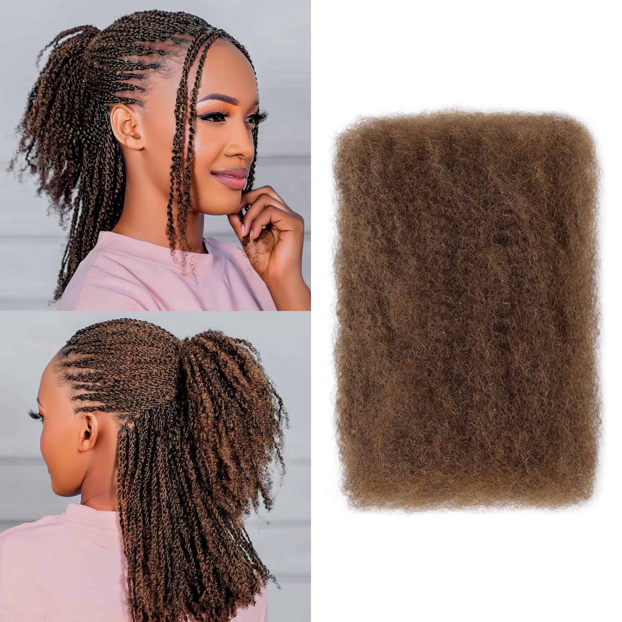 Cabello Humano Rizado Afro Kinkys Bulk - 100% Cabello