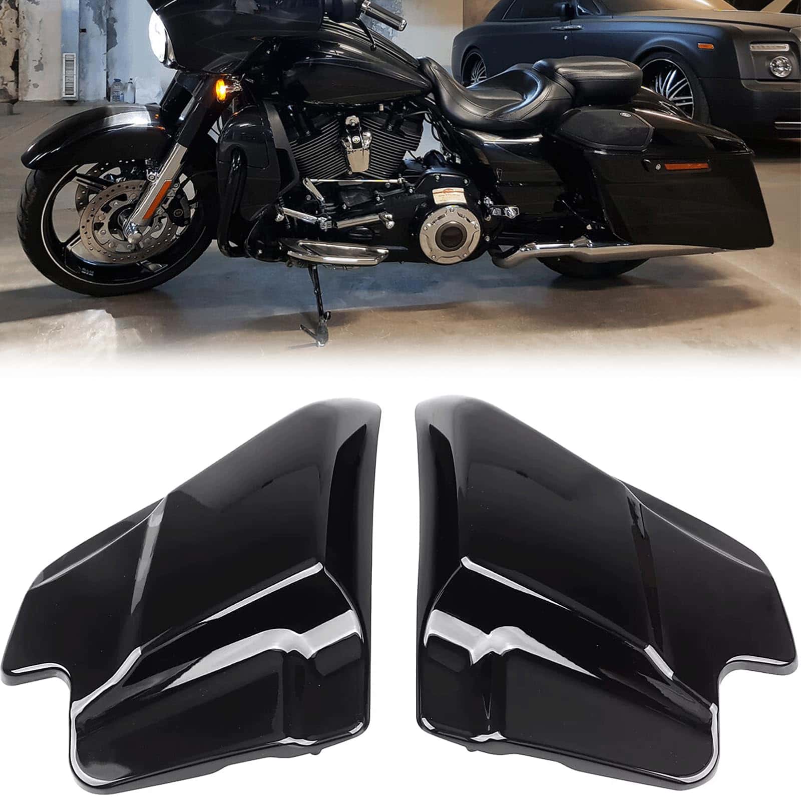 Cubierta lateral negra intenso para Harley Touring/Road