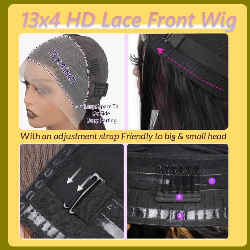 Pelucas de Bob de Encaje Frontal de Pelo Humano 13x4, - Imagen 7