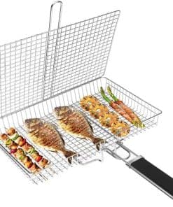 Canasta de Parrilla Grande Portátil Plegable para Barbacoa