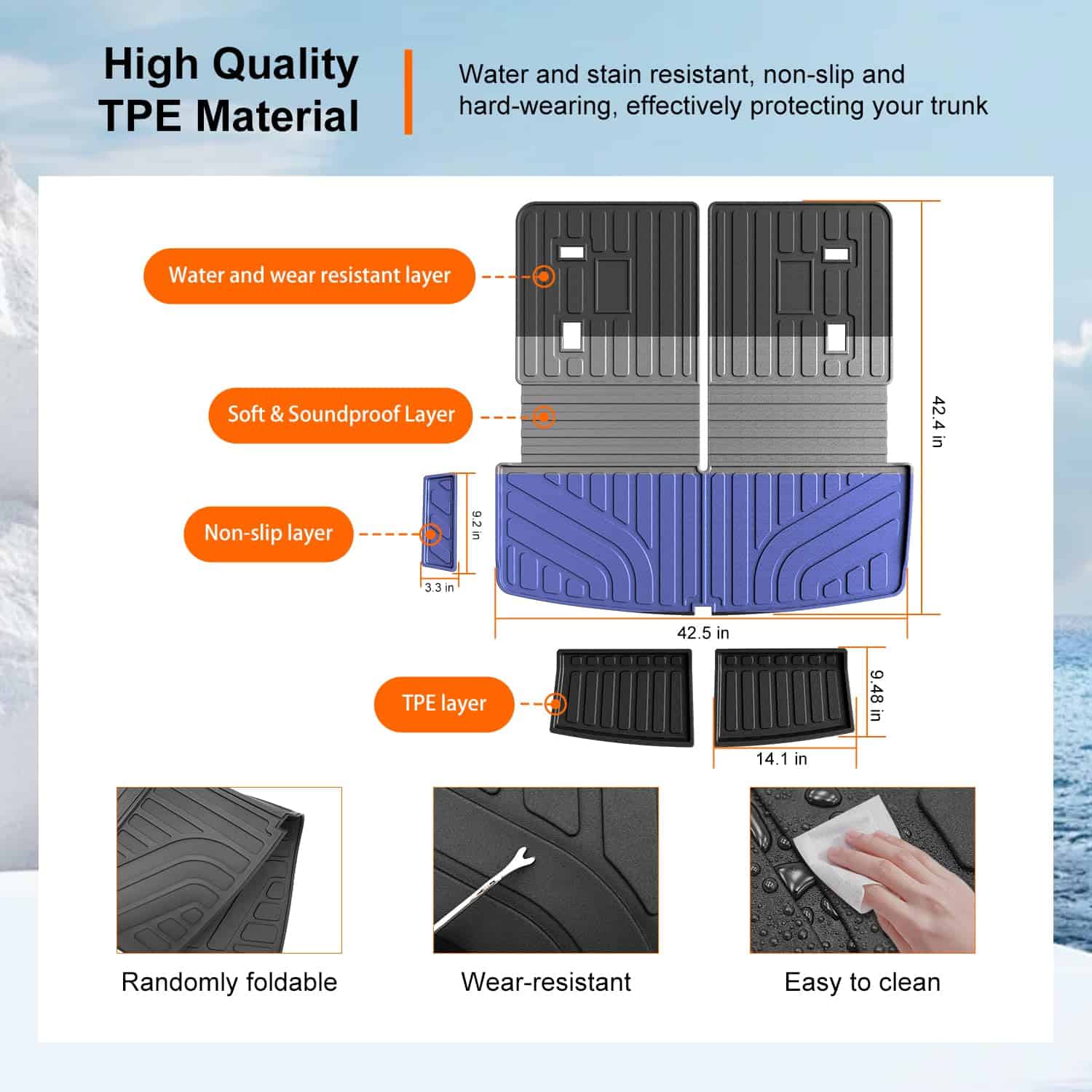 powoq 6&7 Seats Cargo Mat Compatible with 17-23 GMC Acadia - Imagen 6