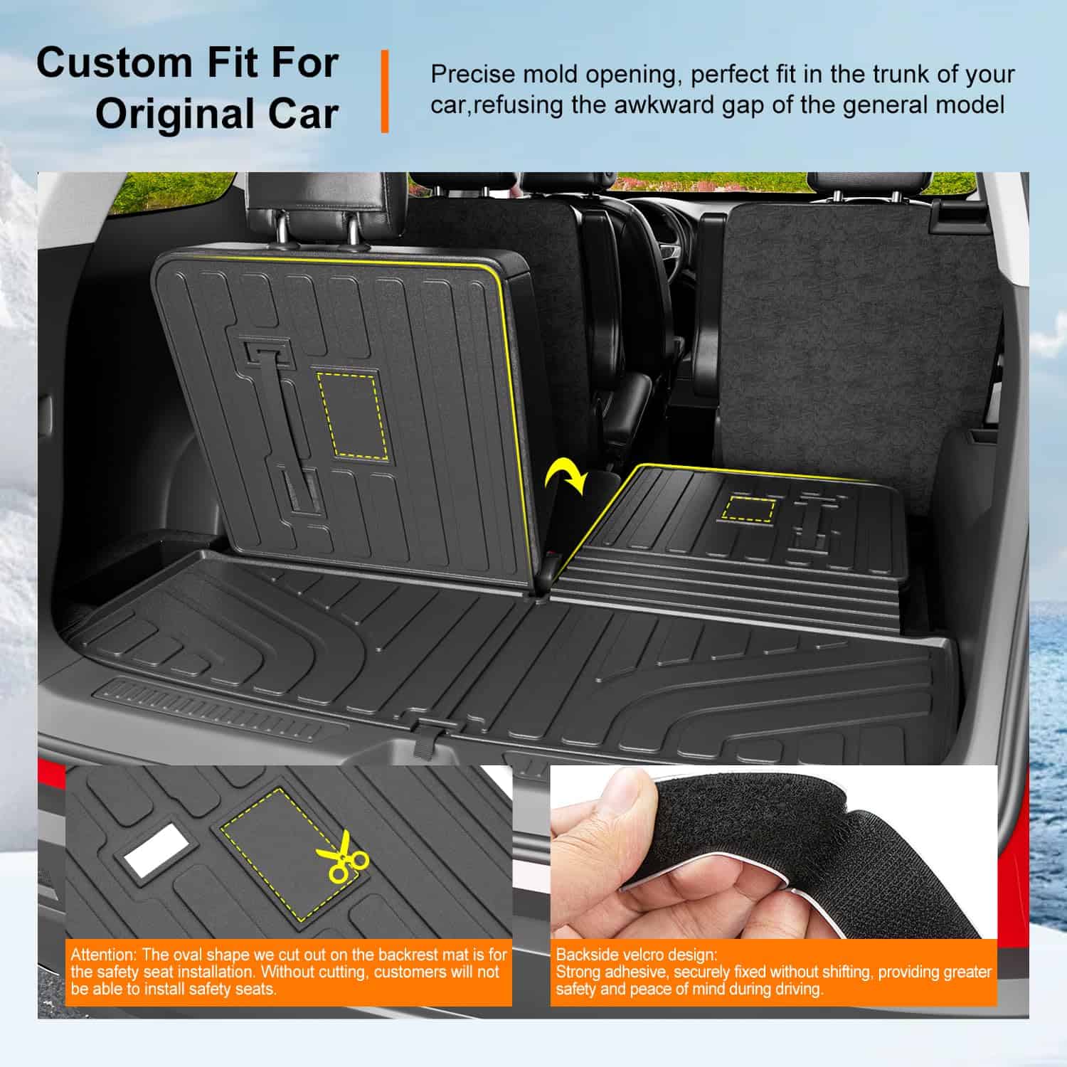 powoq 6&7 Seats Cargo Mat Compatible with 17-23 GMC Acadia - Imagen 3