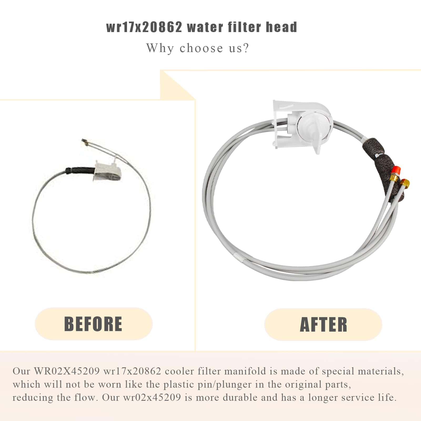 Upgrade WR17X22066 Ensamblaje de Cabezal de Filtro de Agua - Imagen 5