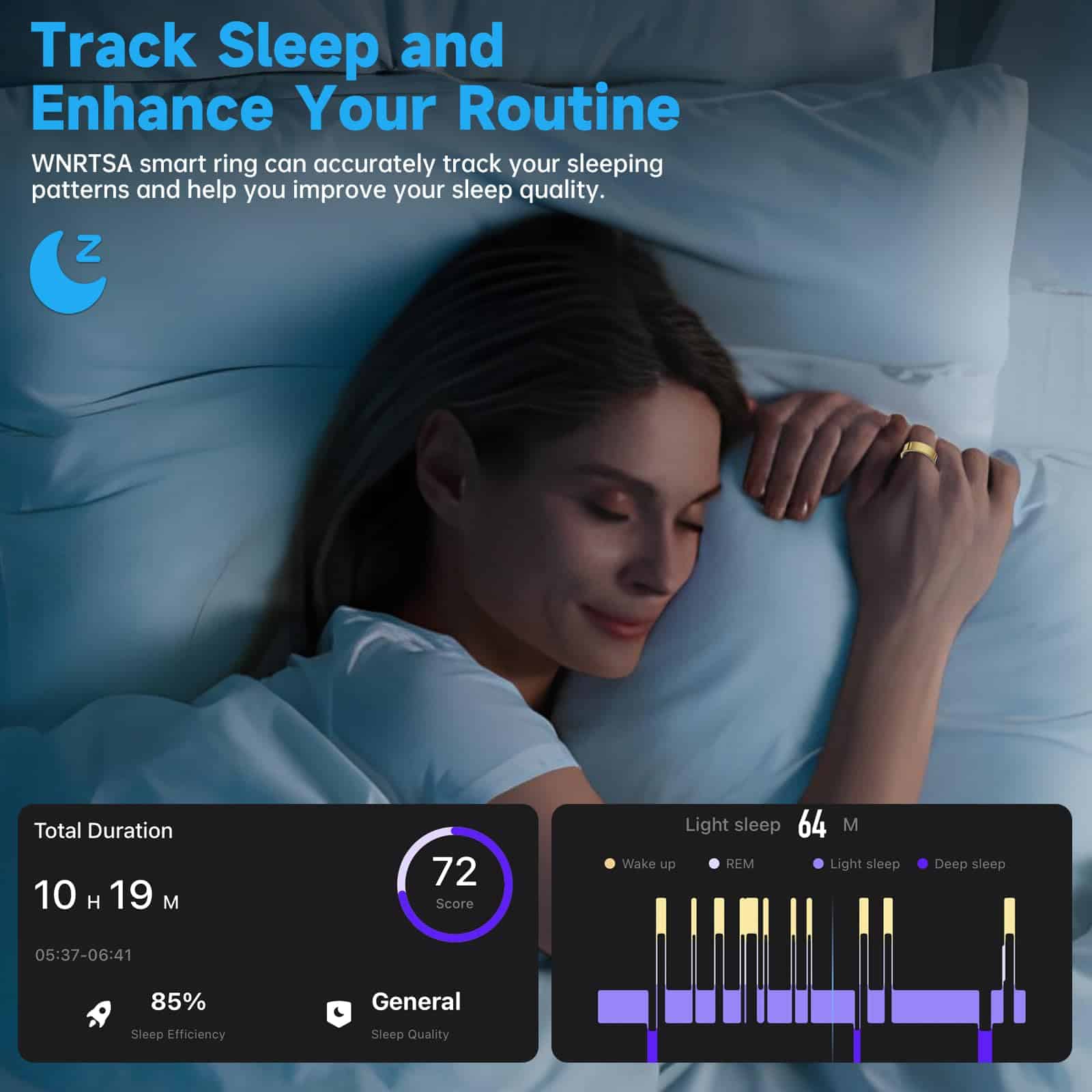 Rastreador de Salud Anillo Inteligente, -Plata - Imagen 3