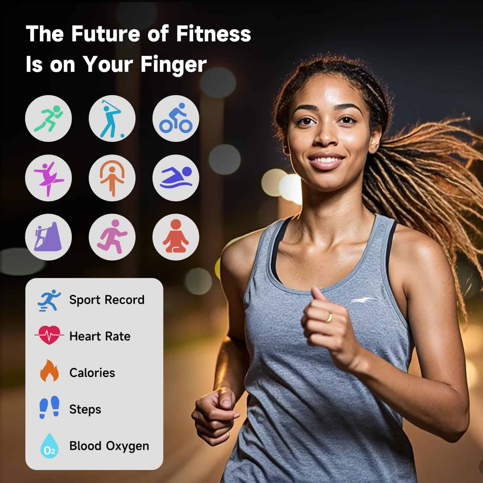 Rastreador de Salud Anillo Inteligente, -Plata - Imagen 5