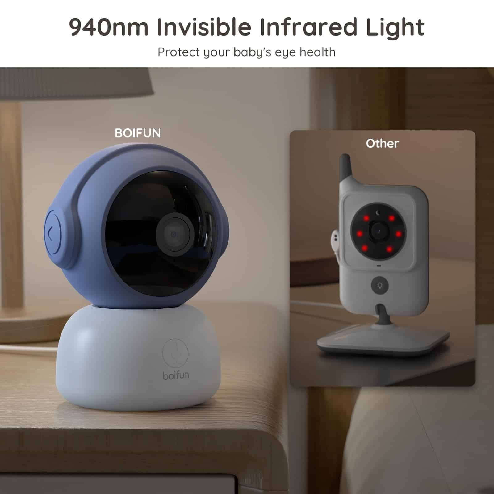 Monitor de Bebé de Video BOIFUN 2K con Cámara y WiFi, - Imagen 5