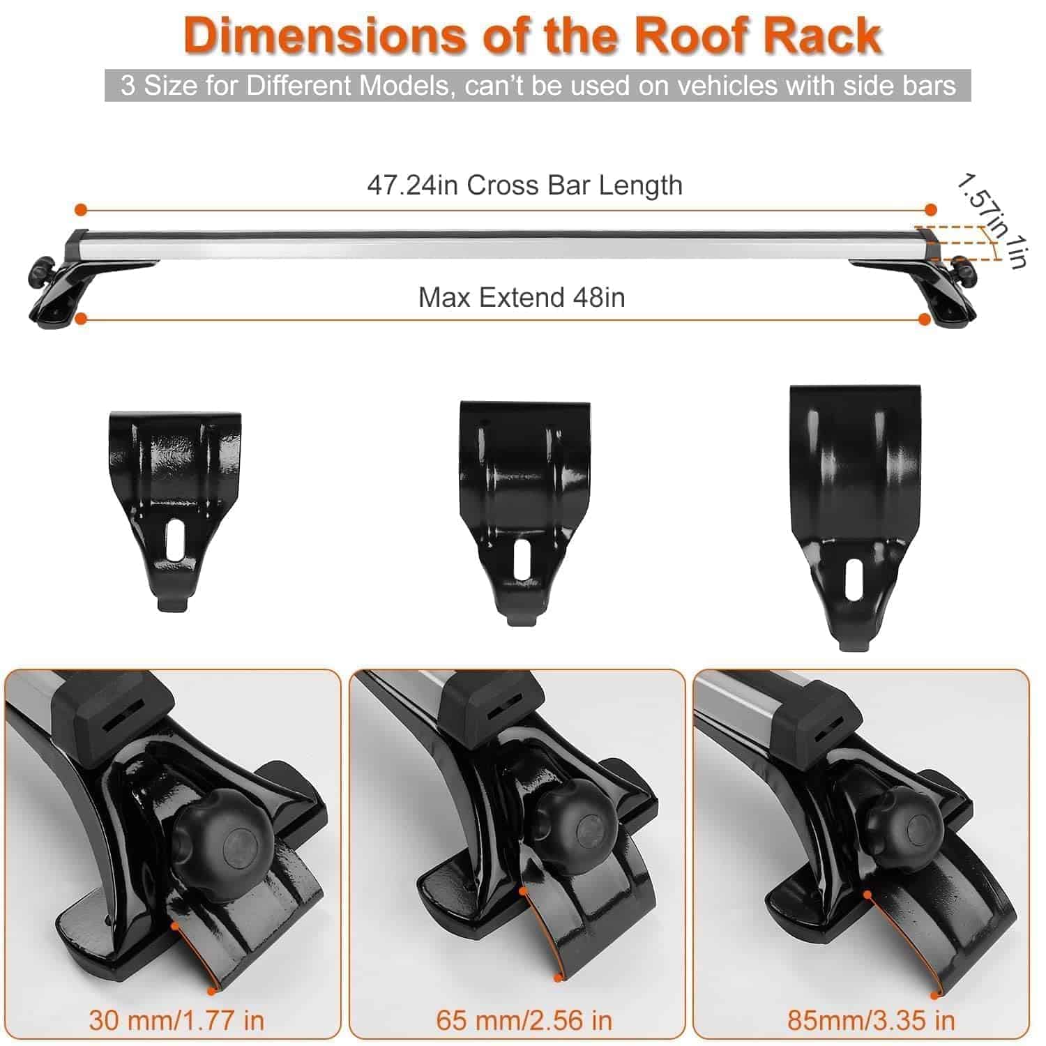 Barras transversales universales ajustables para -Blanco y N - Imagen 4