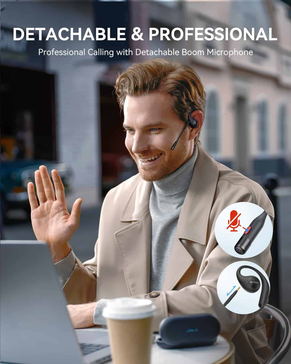 Audífonos de conducción ósea EMEET Airflow -Negro - Imagen 7