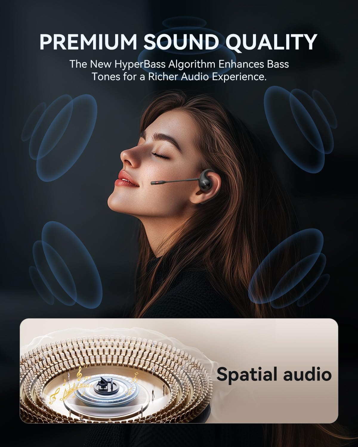 Audífonos de conducción ósea EMEET Airflow -Negro - Imagen 5