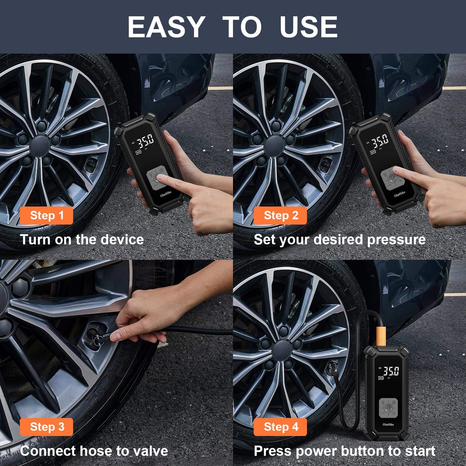 Inflador de neumáticos inalámbrico OlarHike Compresor de - Imagen 7