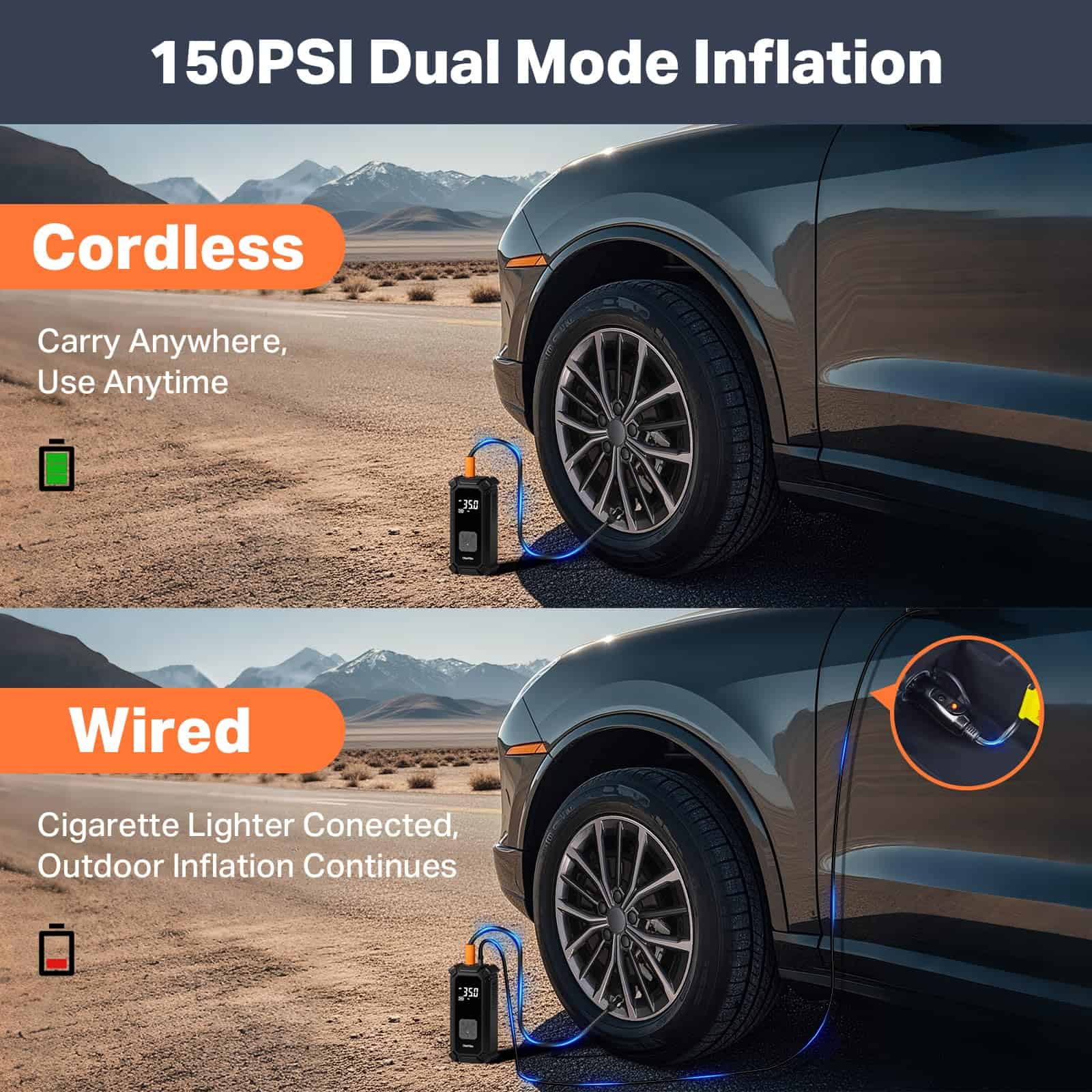 Inflador de neumáticos inalámbrico OlarHike Compresor de - Imagen 5
