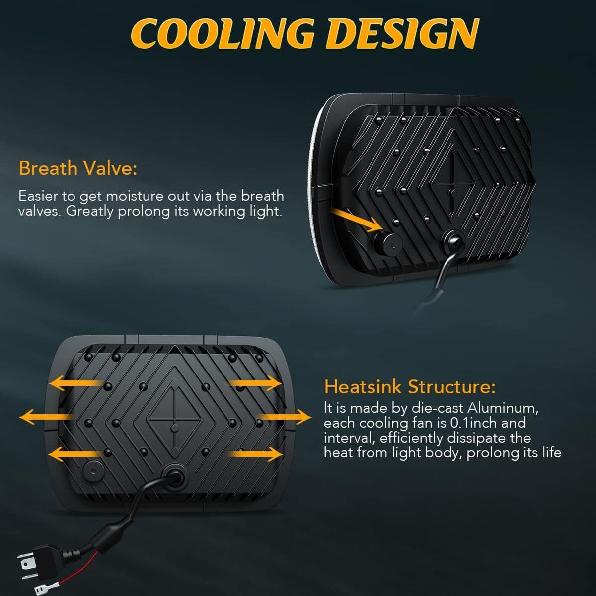 Faros Rectangulares ZOOMTO 2PCS130W 5x7/ 6x7 Pulgadas, - Imagen 7