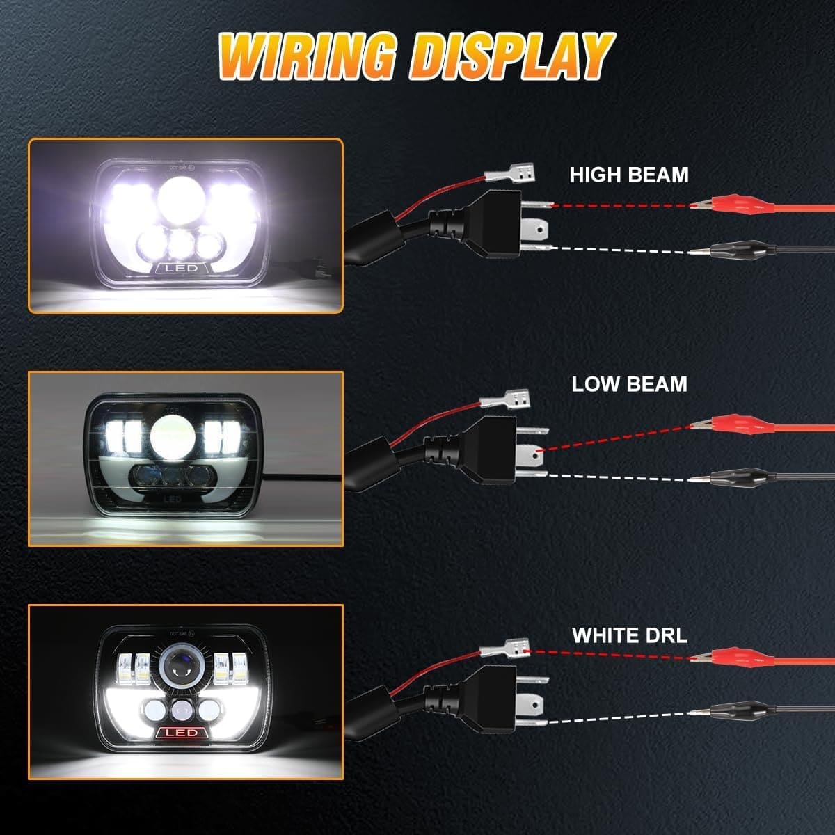 Faros Rectangulares ZOOMTO 2PCS130W 5x7/ 6x7 Pulgadas, - Imagen 5