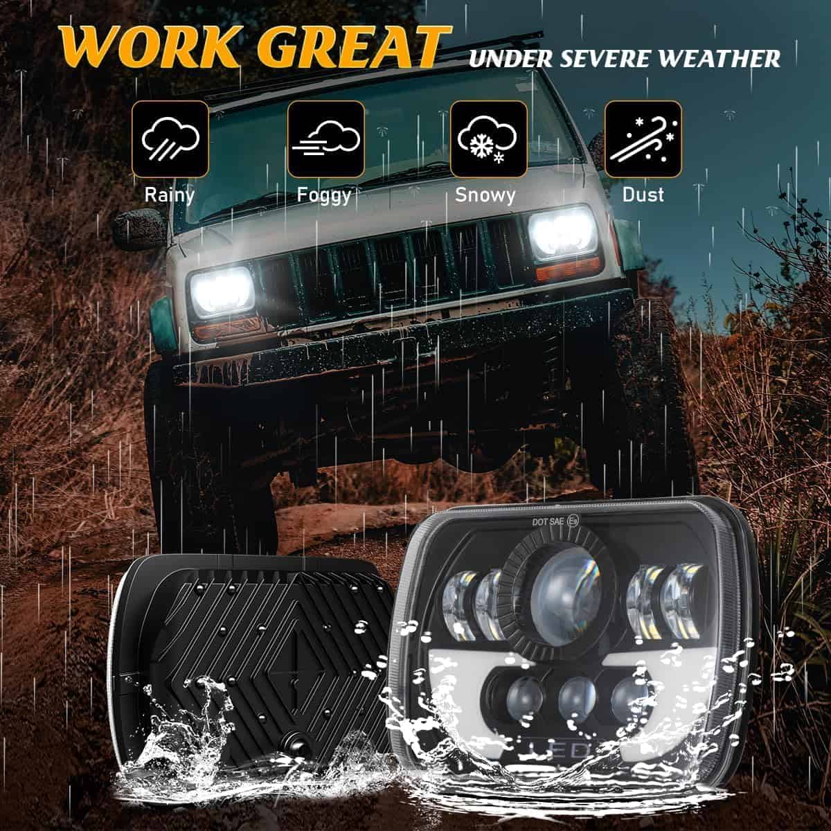 Faros Rectangulares ZOOMTO 2PCS130W 5x7/ 6x7 Pulgadas, - Imagen 9