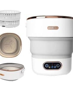 Lavadora Portátil de 15L, Mini Lavadora Plegable con 3