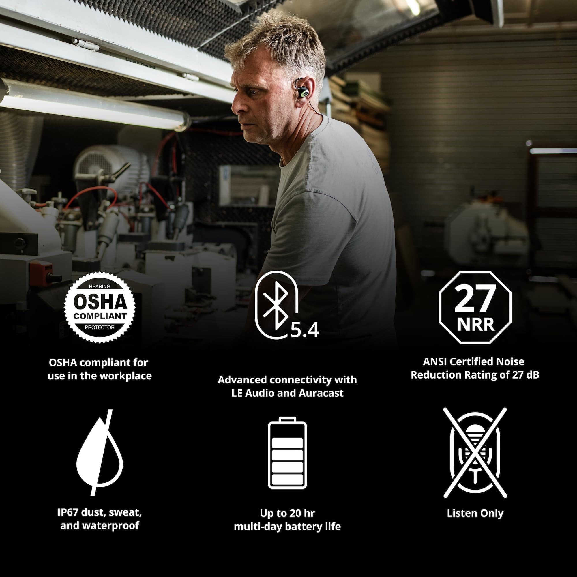 ISOtunes PRO 3.0 Audífonos Industriales Solo para Escuchar: - Imagen 5