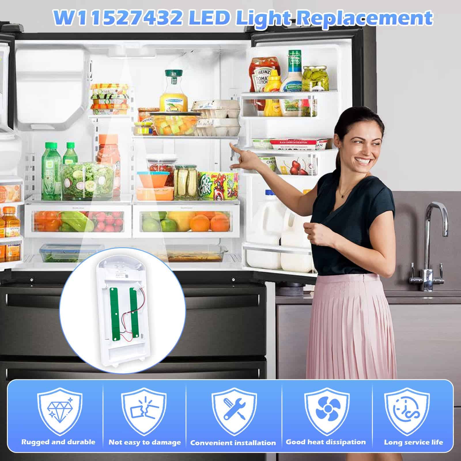 Módulo de luz LED para refrigerador W11527432 Compatible - Imagen 7