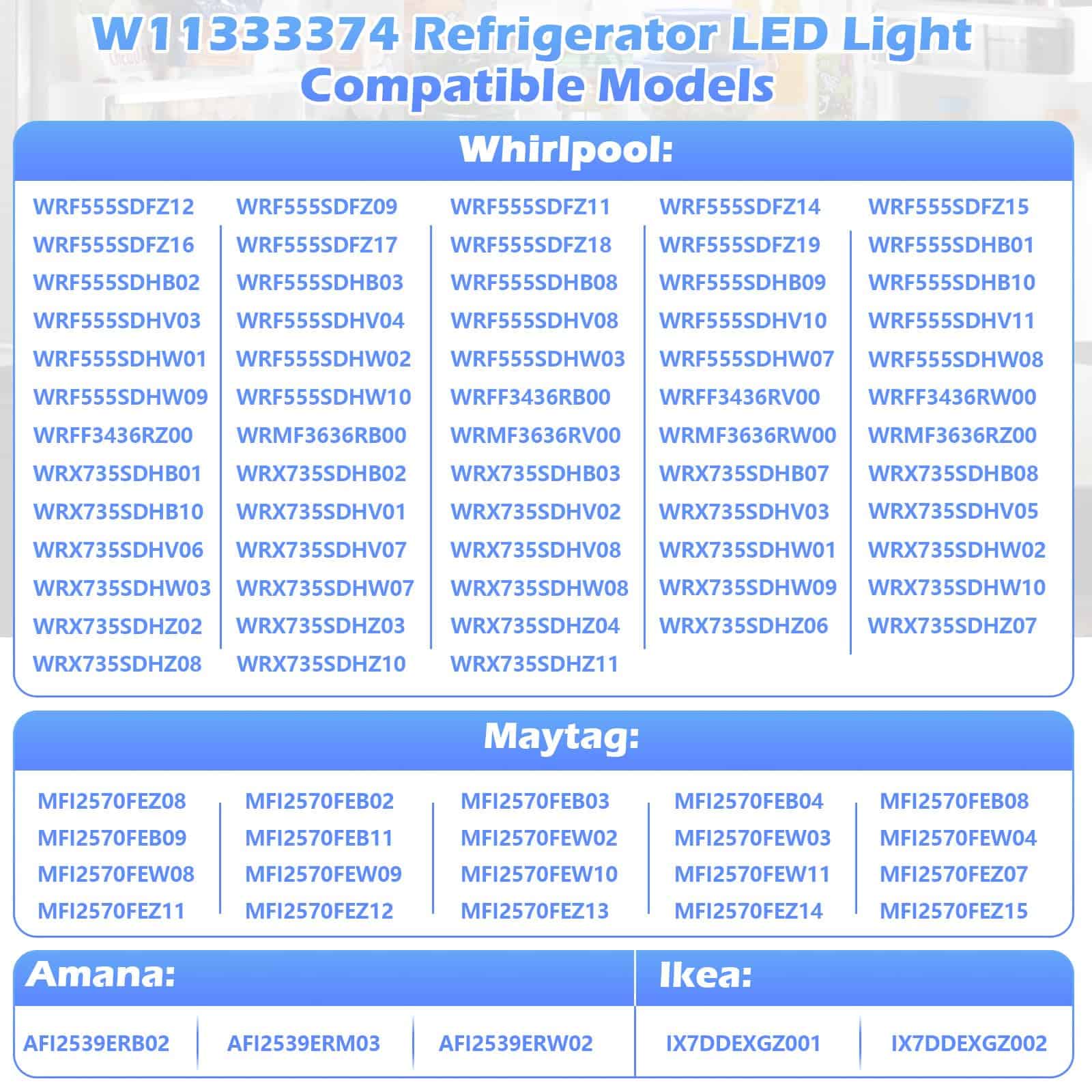 Módulo de luz LED para refrigerador W11527432 Compatible - Imagen 6