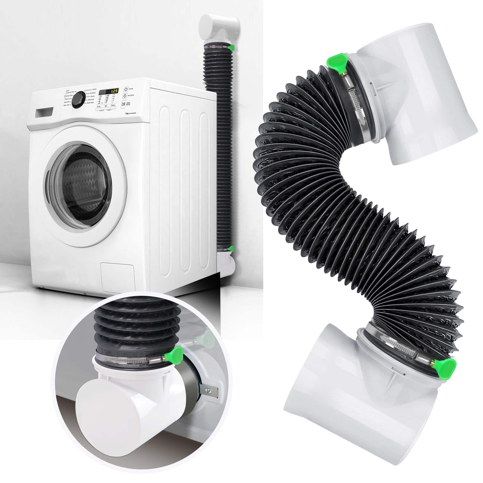Manguera de ventilación para secadora para espacios