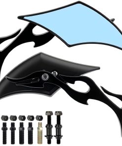 Espejos de Motocicleta DgNeLai Negro con Lente Azul 8MM